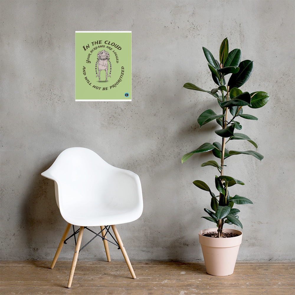 In the cloud 16" x 20" print next to a chair and potted plant