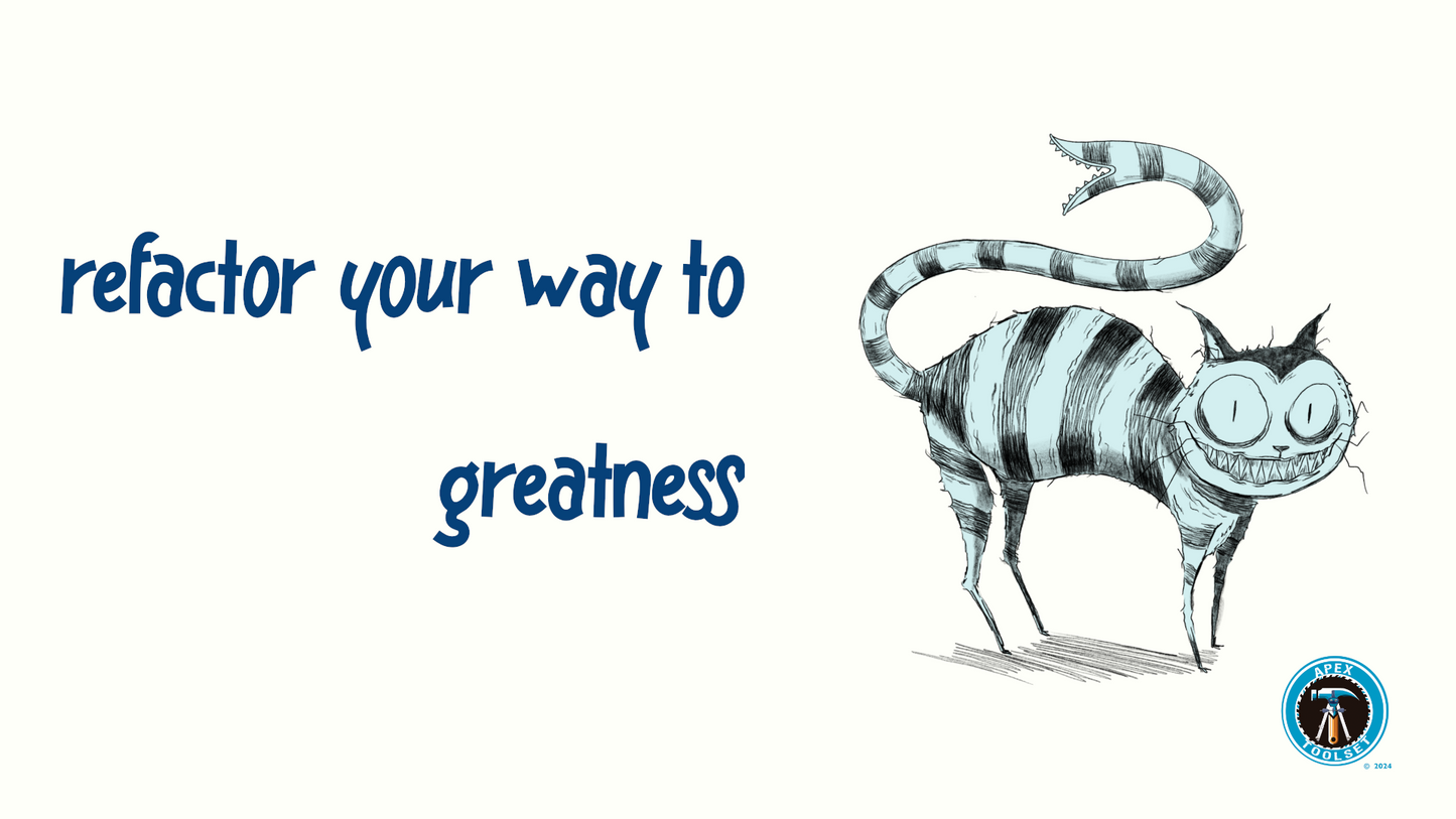 Refactor your way to greatness cup artwork.