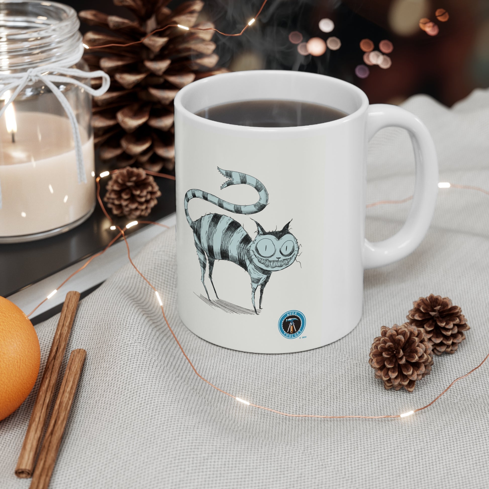 Refactor your way to greatness cup in a Christmas scene